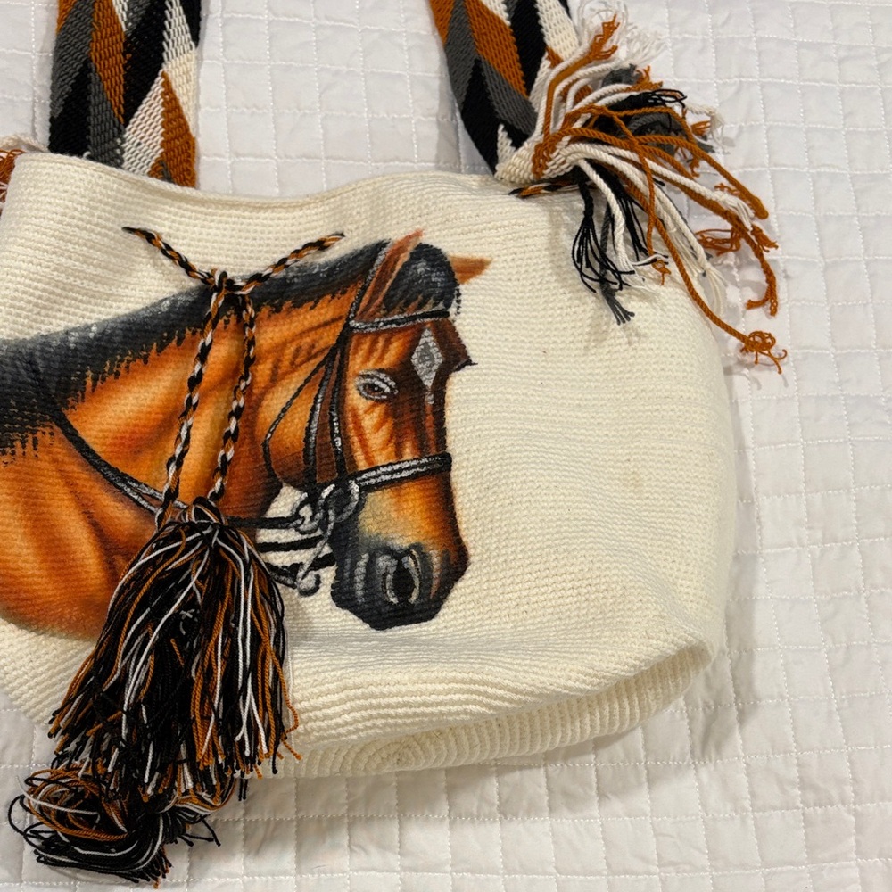 Horse Print Colombian wayuu mochila bag